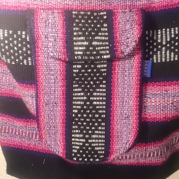 Cancun Mexico Stitched Nylon/Cotton Backpack - Picture 3 of 5